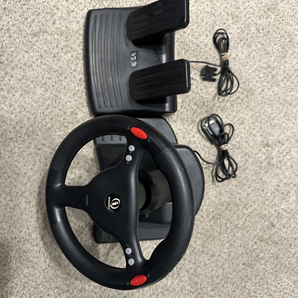 Interact V3 Racing Wheel For Windows Games Black 2E